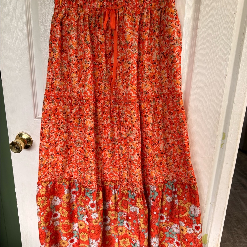 Floral BOHO/vintage Maxi Skirt